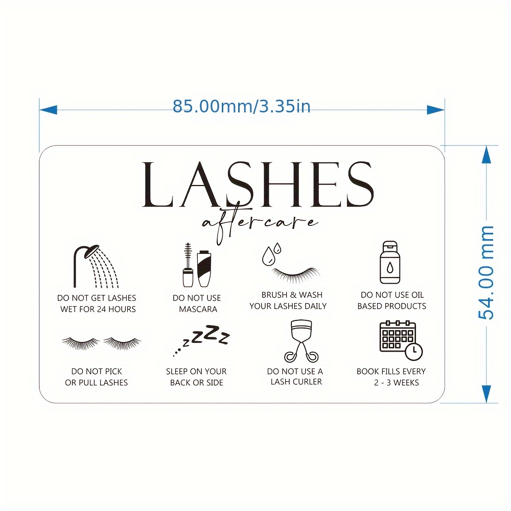 50 cartões transparentes de pl - Eyelash Extension Aftercare avaliação e preço