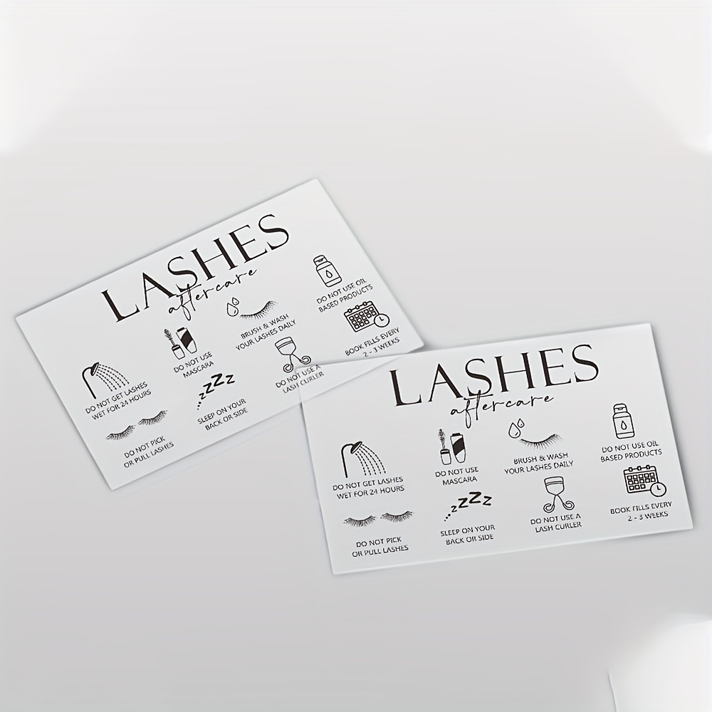 50 cartões transparentes de pl - Eyelash Extension Aftercare avaliação e preço