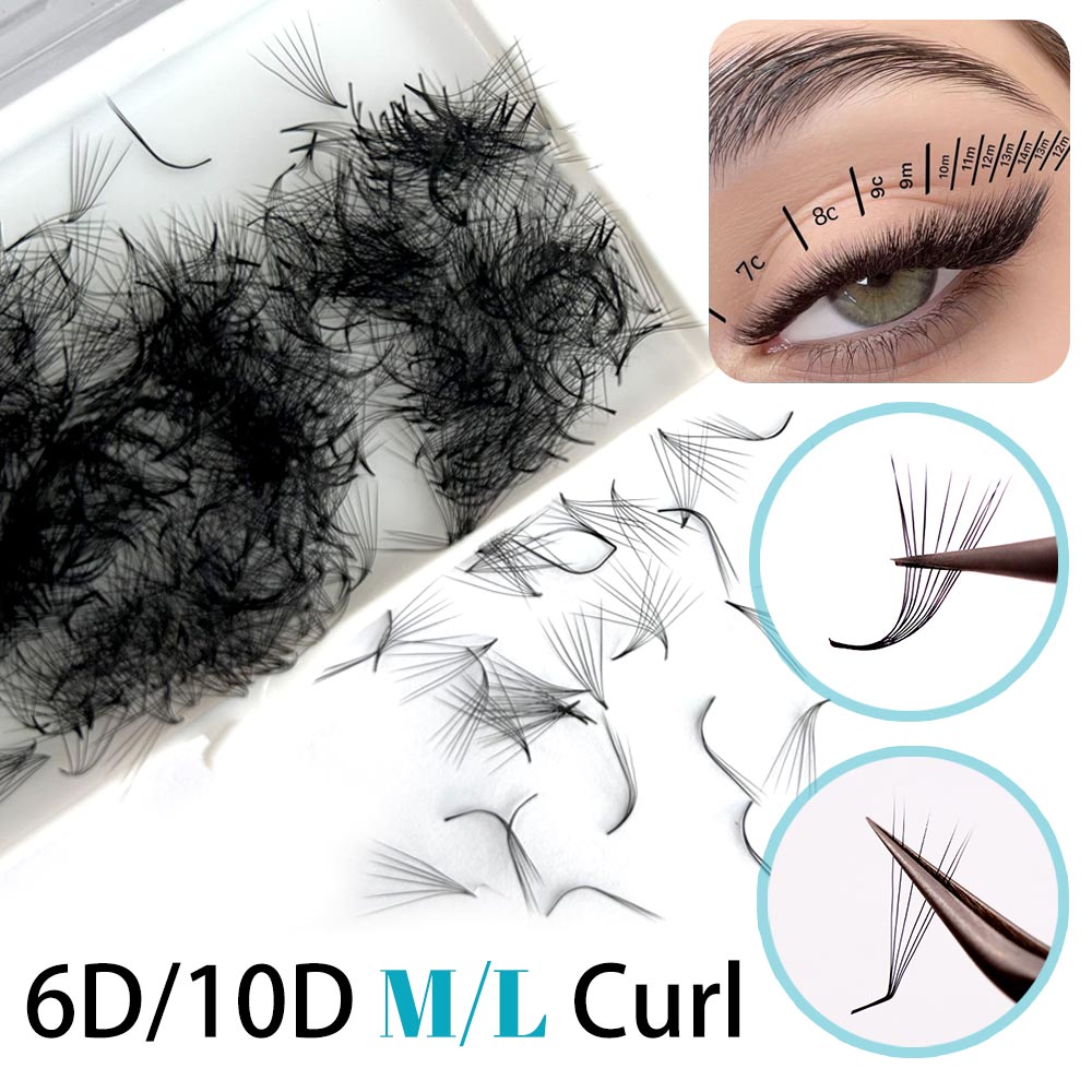 500 fãs 6d 6mm 10d m l onda es - Eyelash Extension Fox Eye avaliação e preço