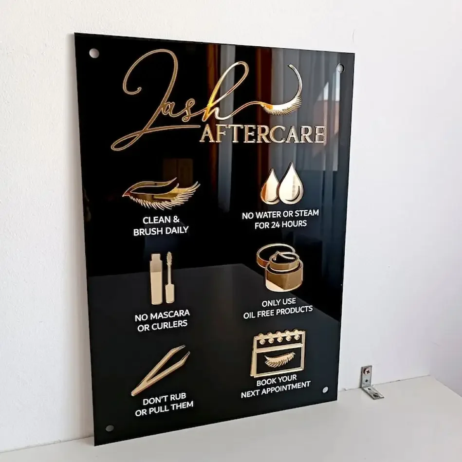 Sinal de cuidados posteriores  - Eyelash Extension Aftercare avaliação e preço