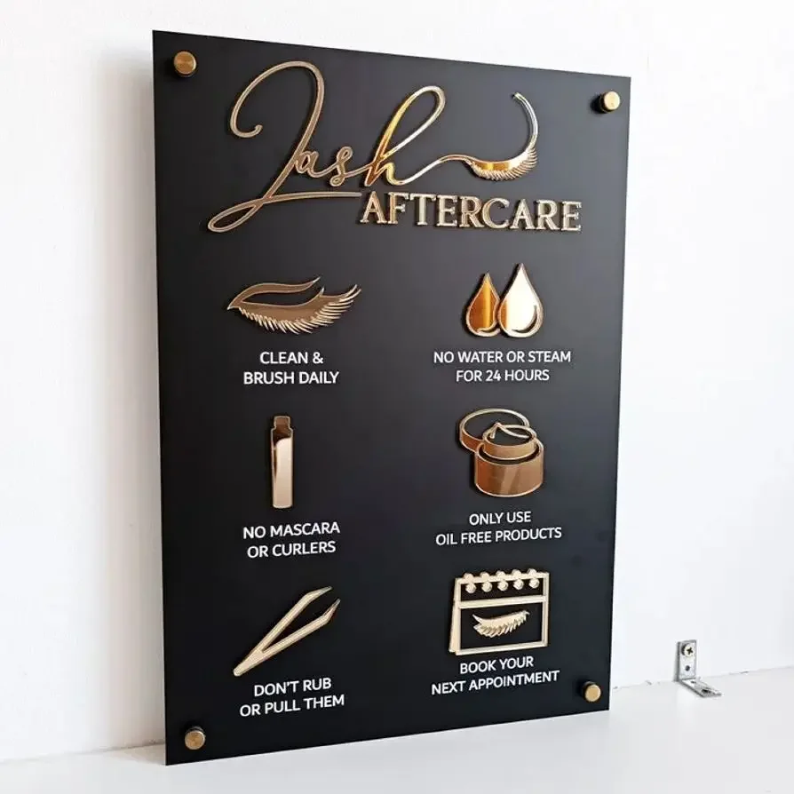 Sinal de cuidados posteriores  - Eyelash Extension Aftercare avaliação e preço